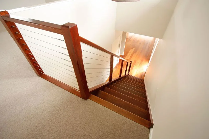 Varnished Handrails and Staircase