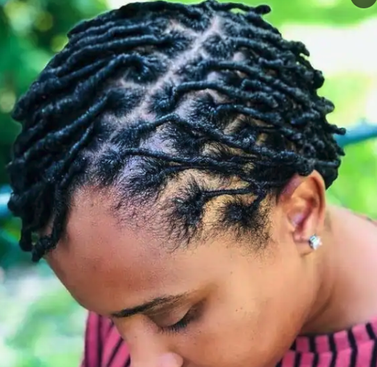 Short natural starter loc style