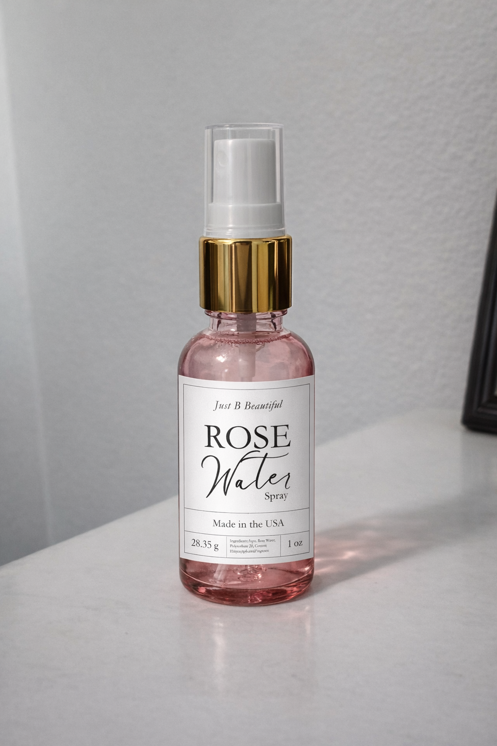 Just B Beautiful Rose Water Spray bottle