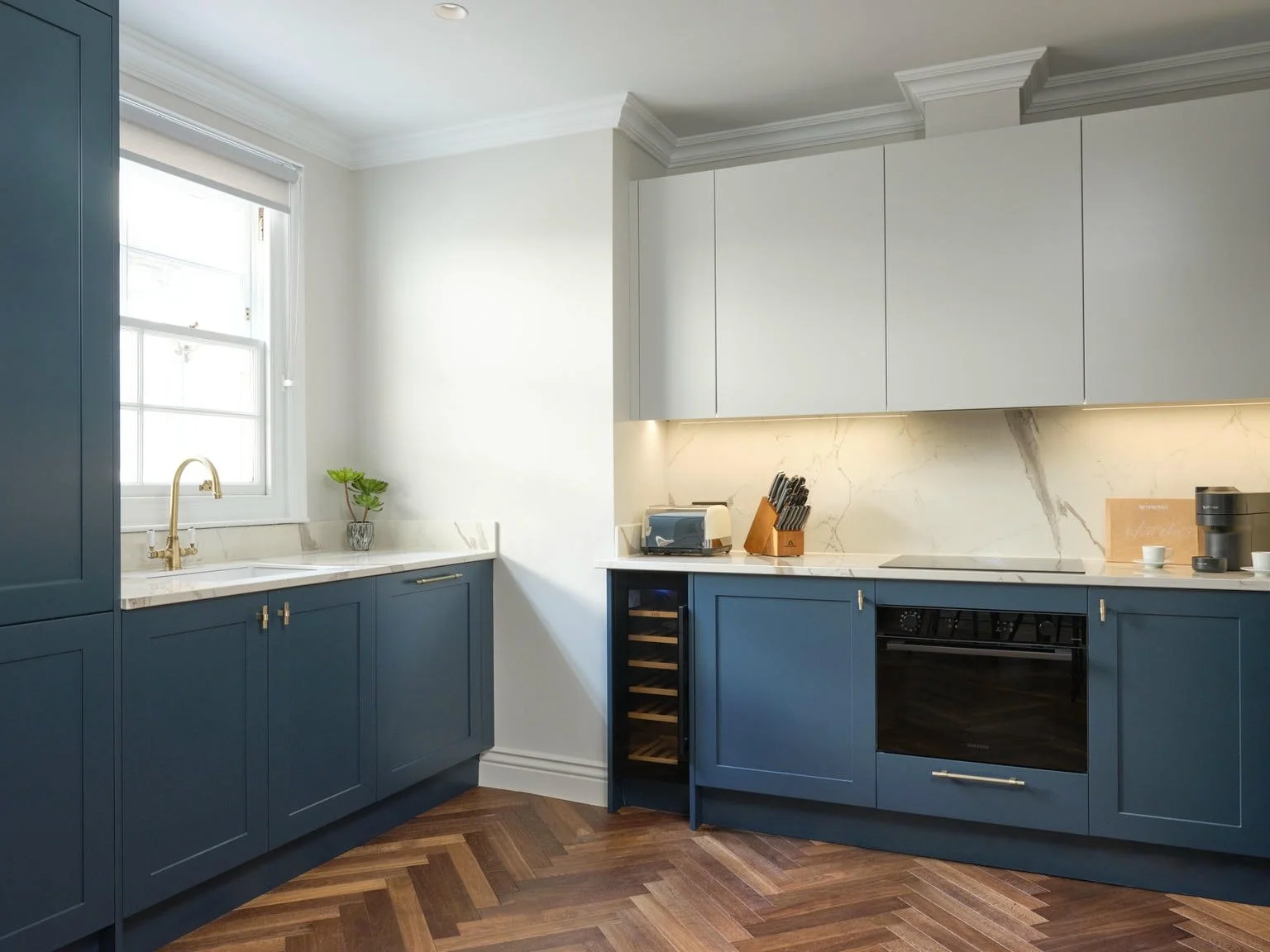 The kitchen, fitted with integrated Miele appliances