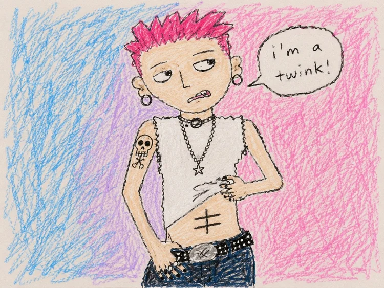 Pastel fan illustration of Kevin with pink hair