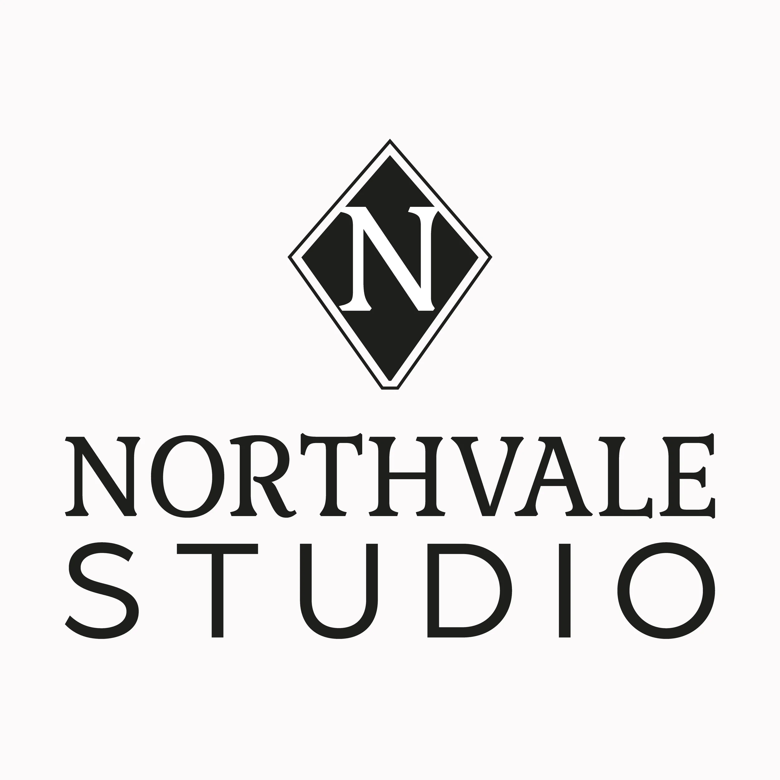 Northvale Studio monochrome diamond monogram identity