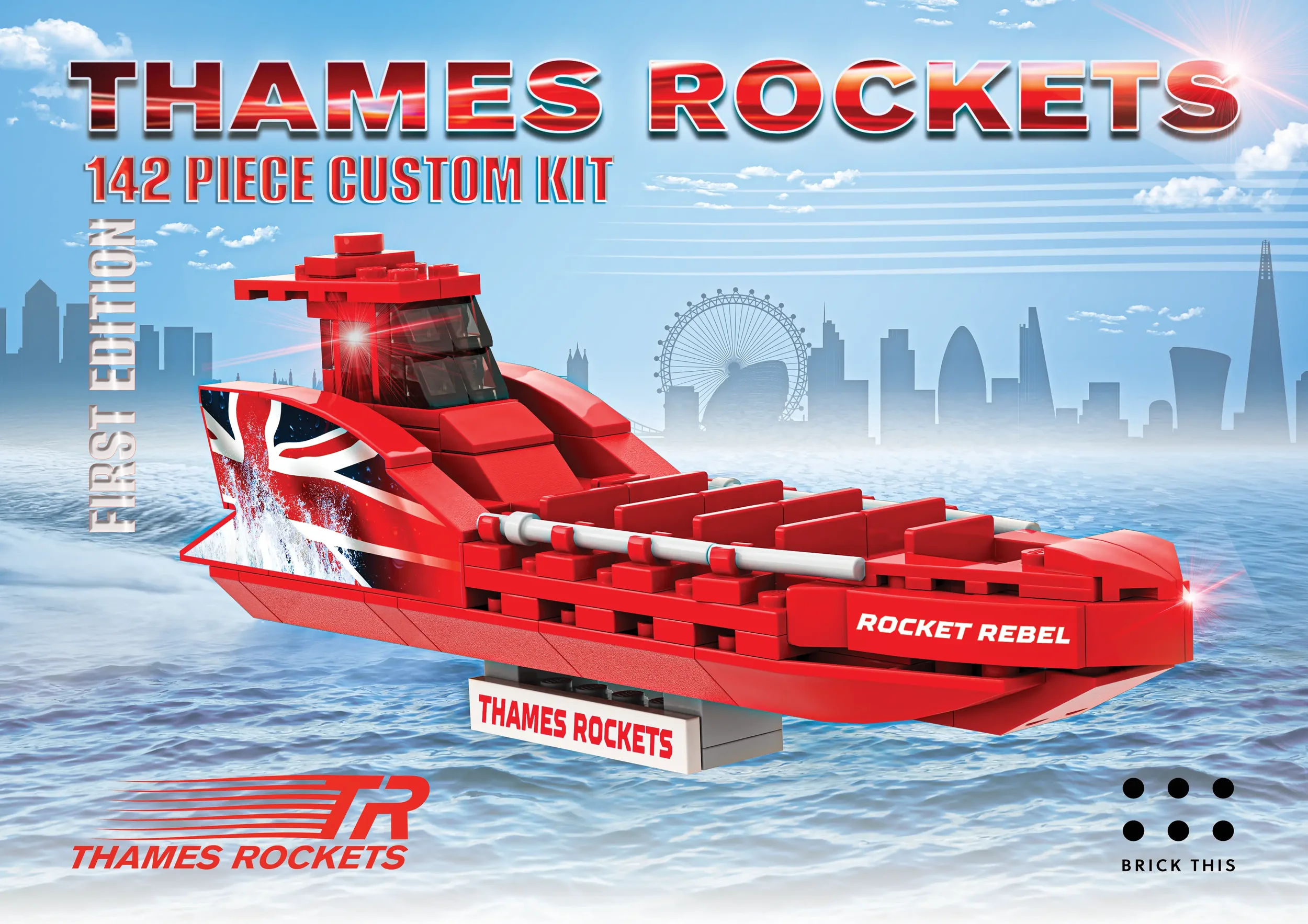 Custom Thames Rockets LEGO-style set concept designed by Crafti Corgi.