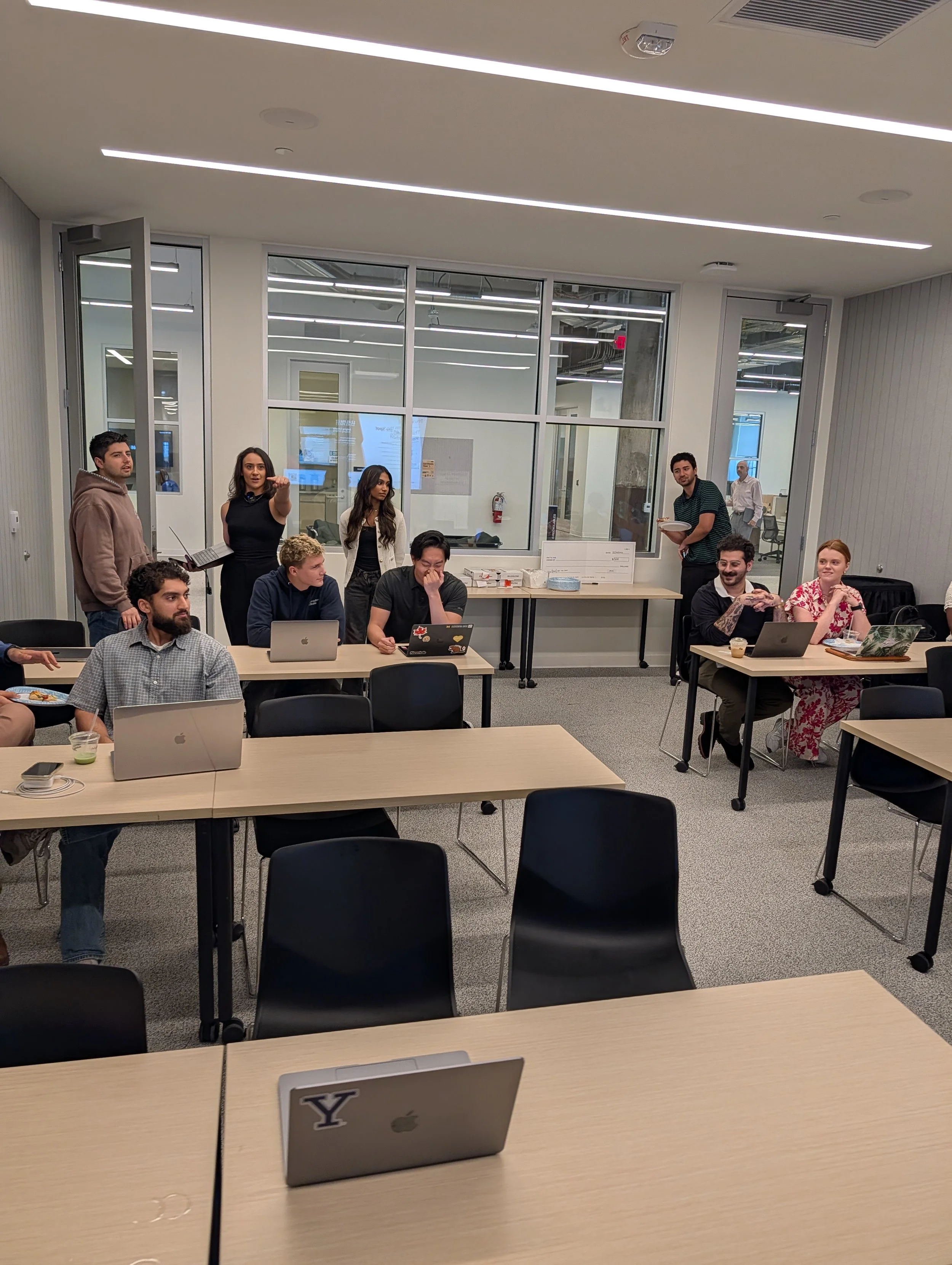 Hackathon participants collaborating inside Newlab Detroit
