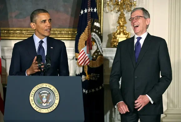 Former President Obama and Then FCC Chairman Tom Wheeler