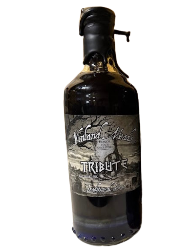 Vinland Meads Tribute bottle with its full label visible
