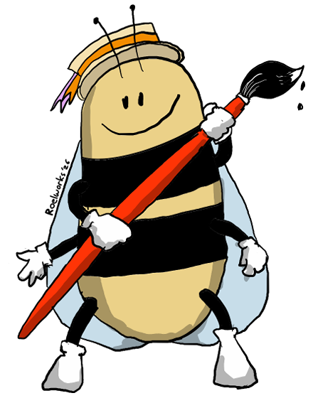 Bee mascot holding a paintbrush — Artists and Illustrators