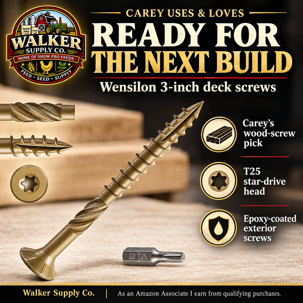 Wensilon 3-inch deck screws — Walker Supply recommendation infographic