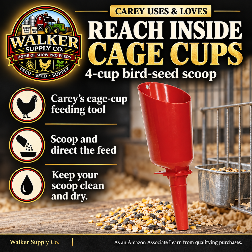 4-cup bird-seed scoop — Walker Supply recommendation infographic