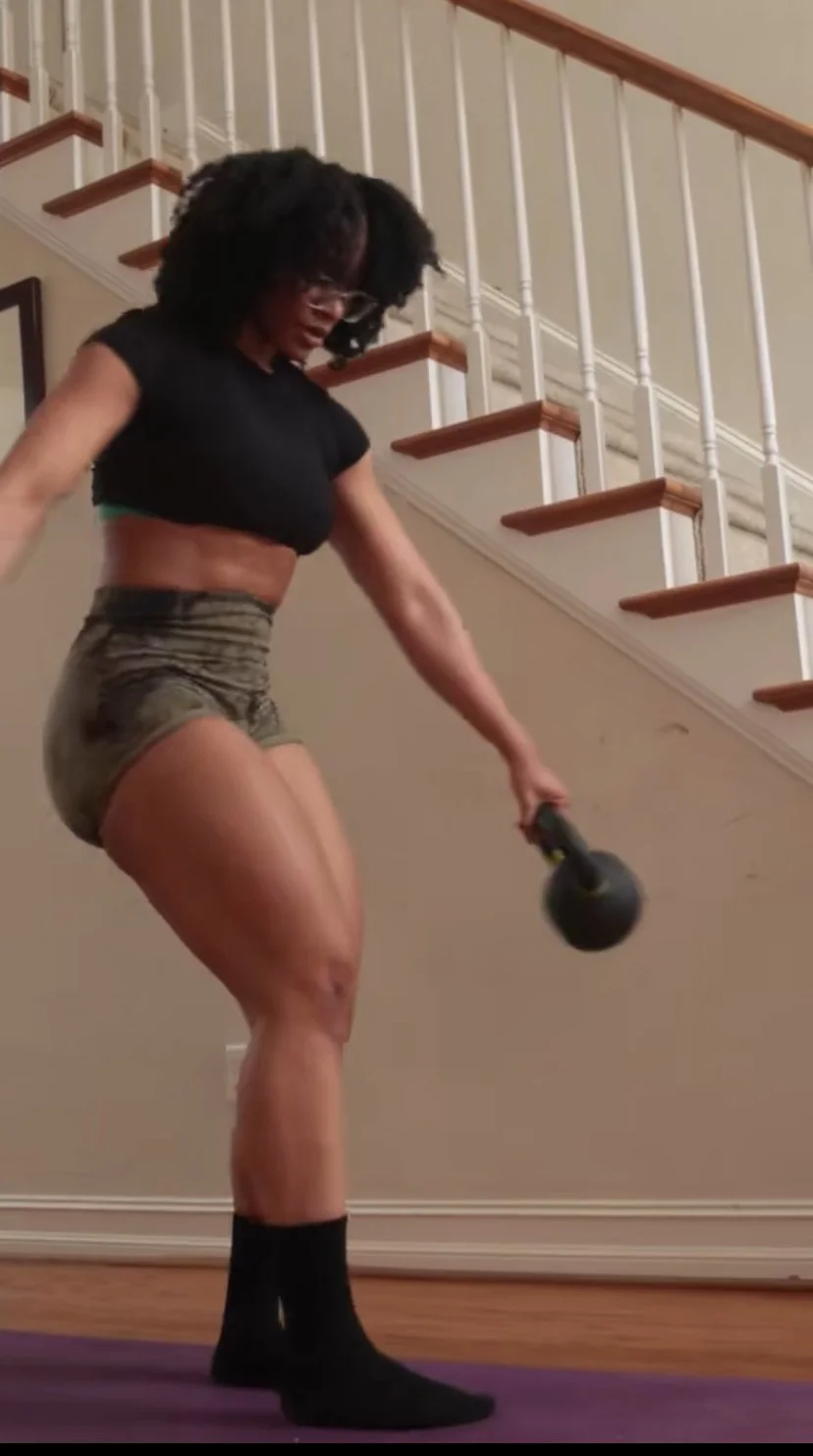 You using a kettlebell