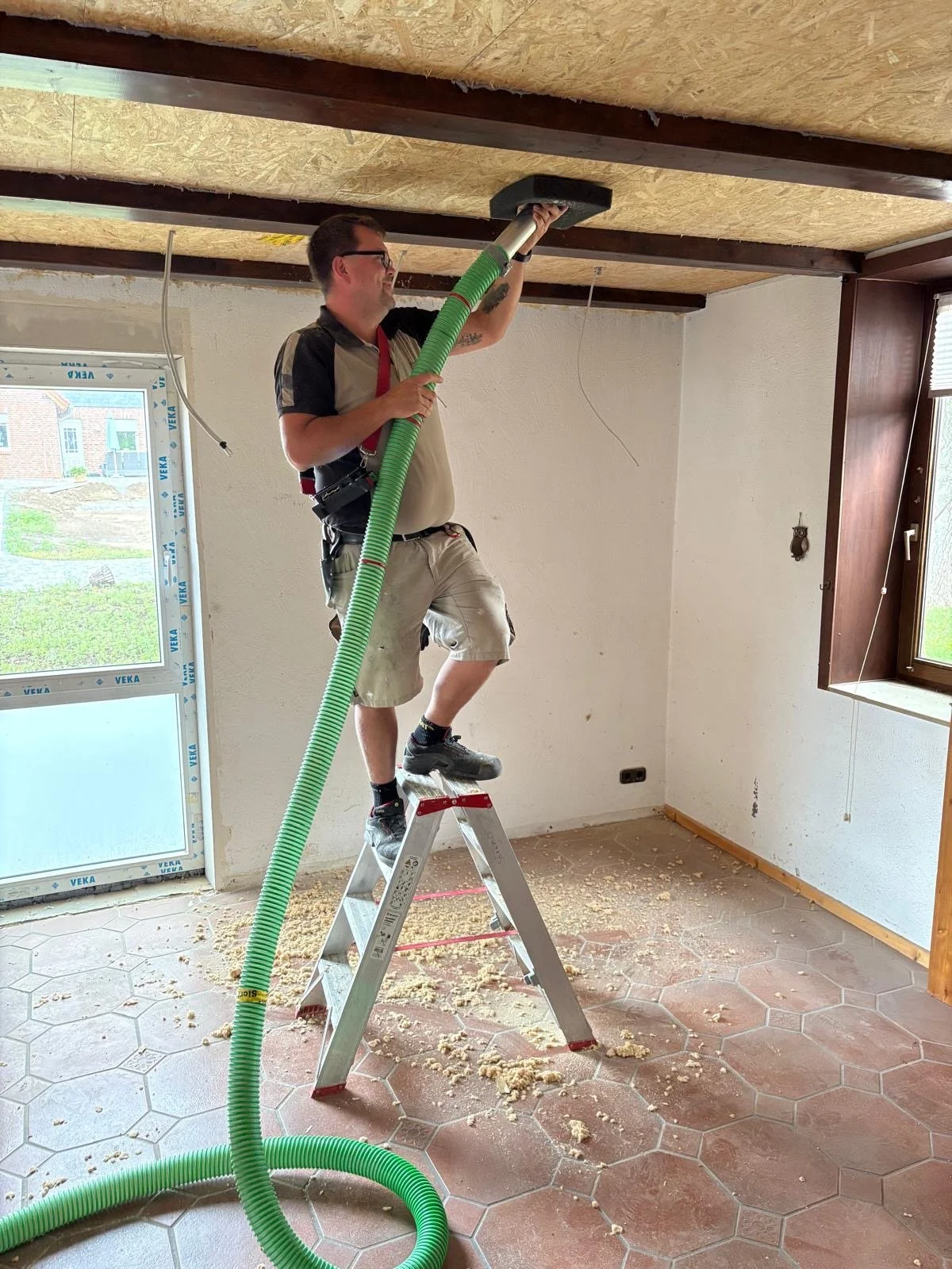 Einblasdämmung an der Gebäudehülle