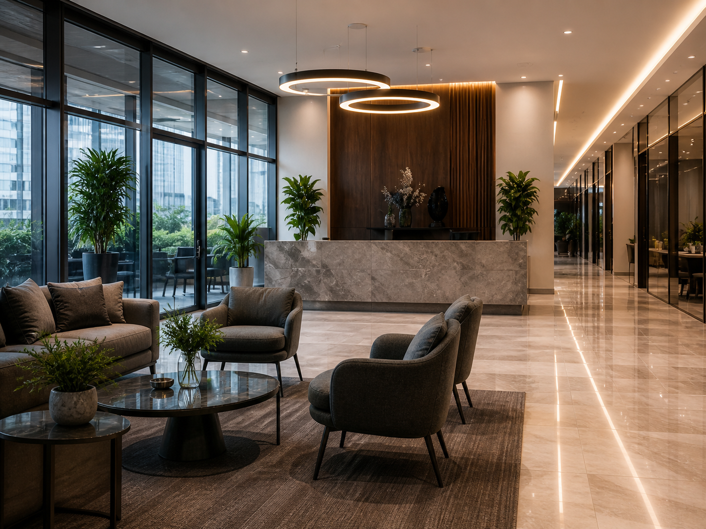 Professional commercial office lobby