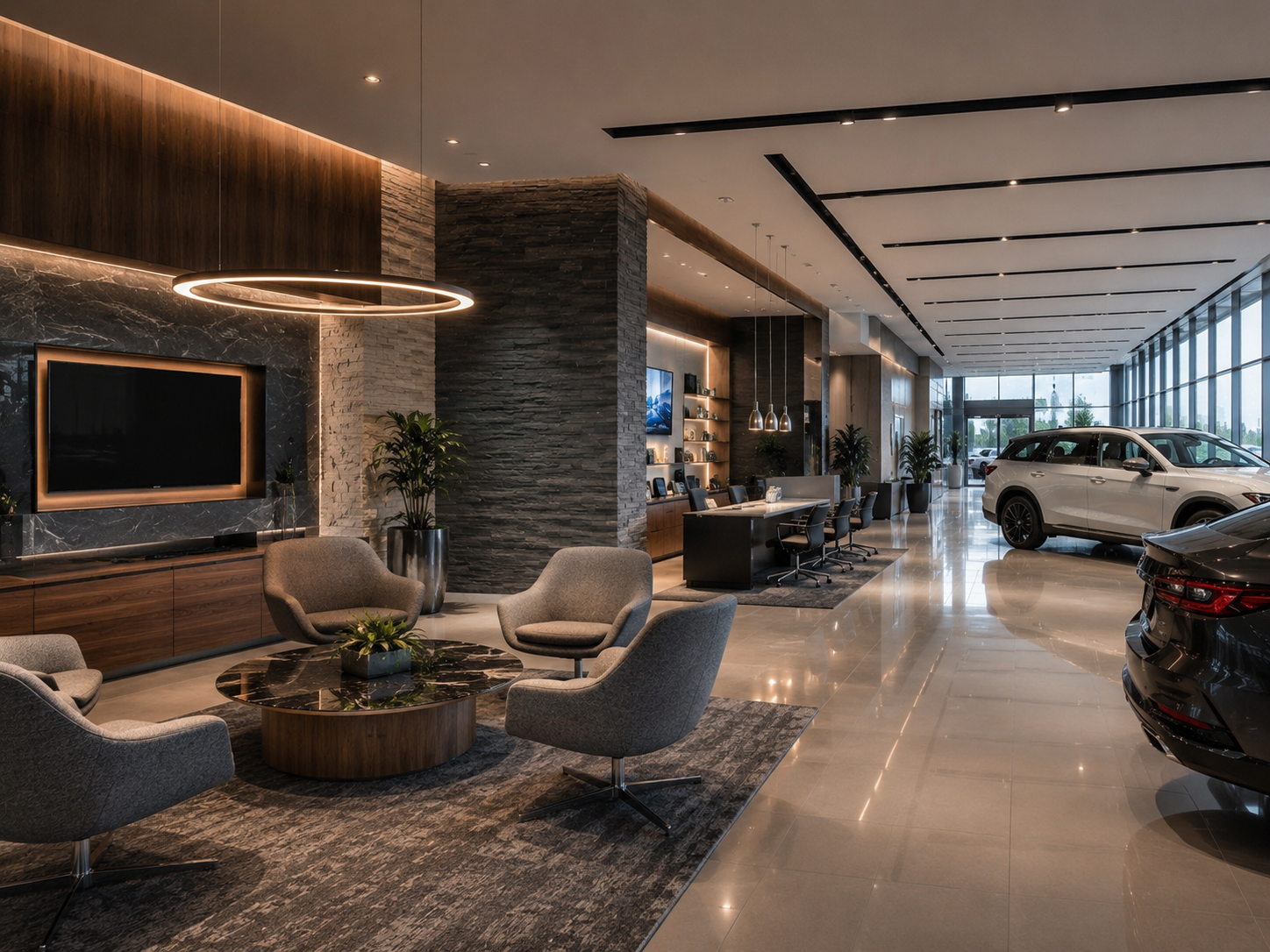 Car dealership showroom