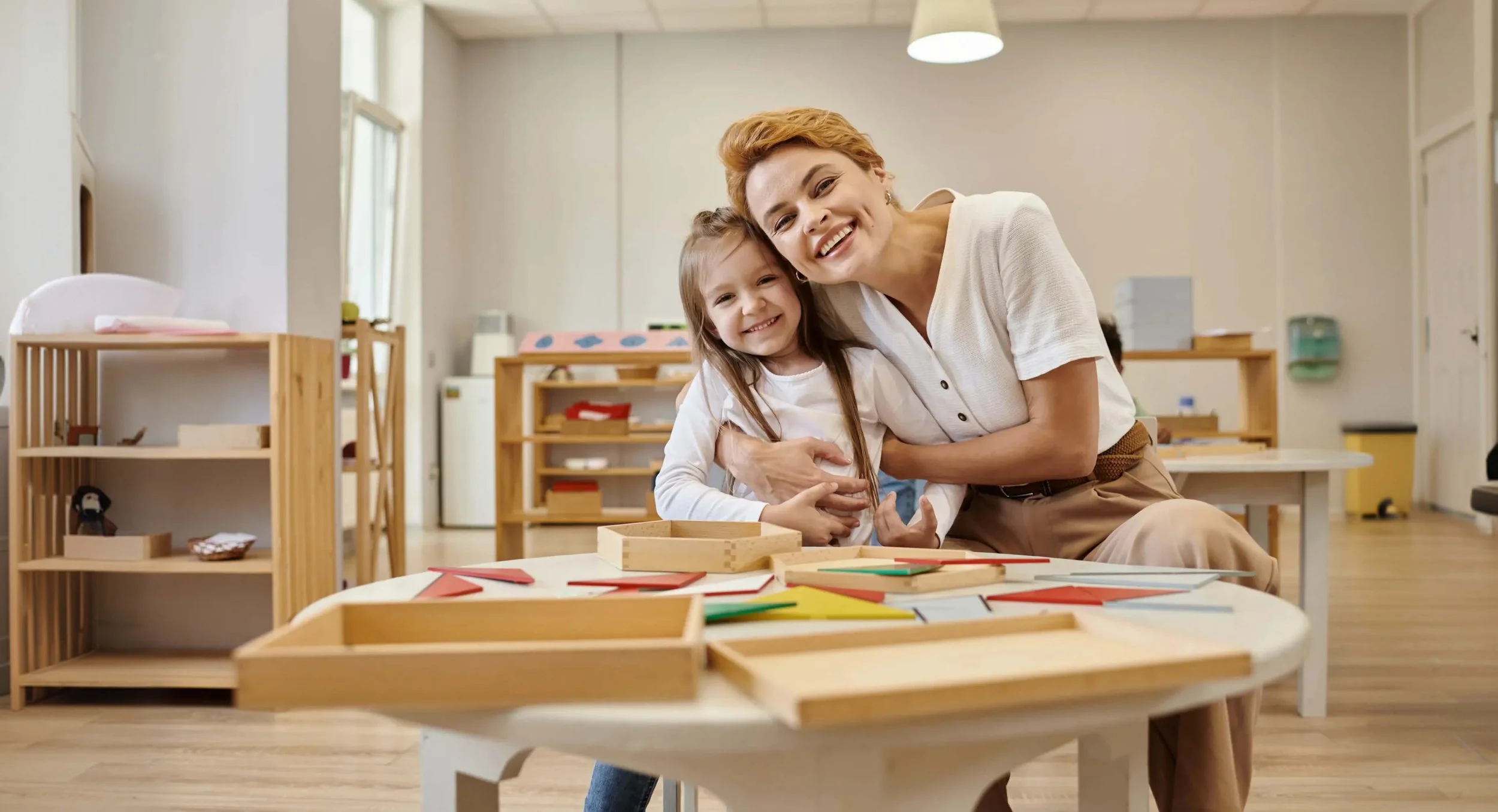 Teacher and child in classroom