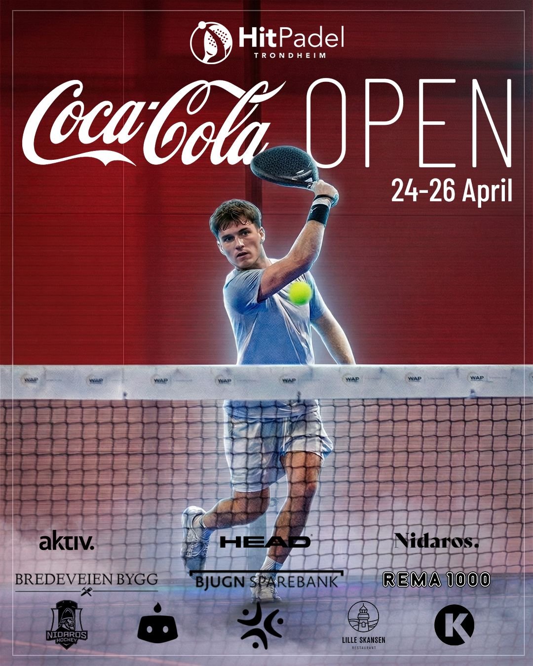 Plakat for Coca-Cola Open hos Hit Padel Trondheim