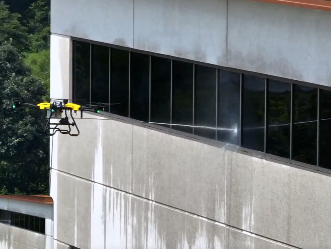 Drone cleaning windows
