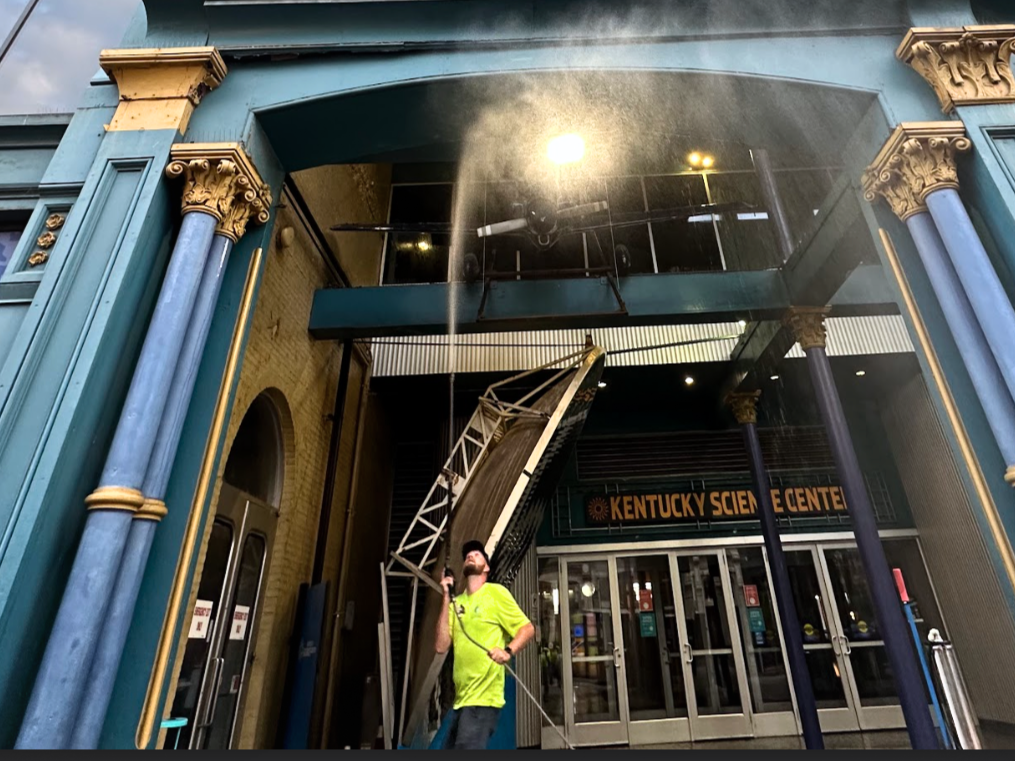 Ground level pressure washing