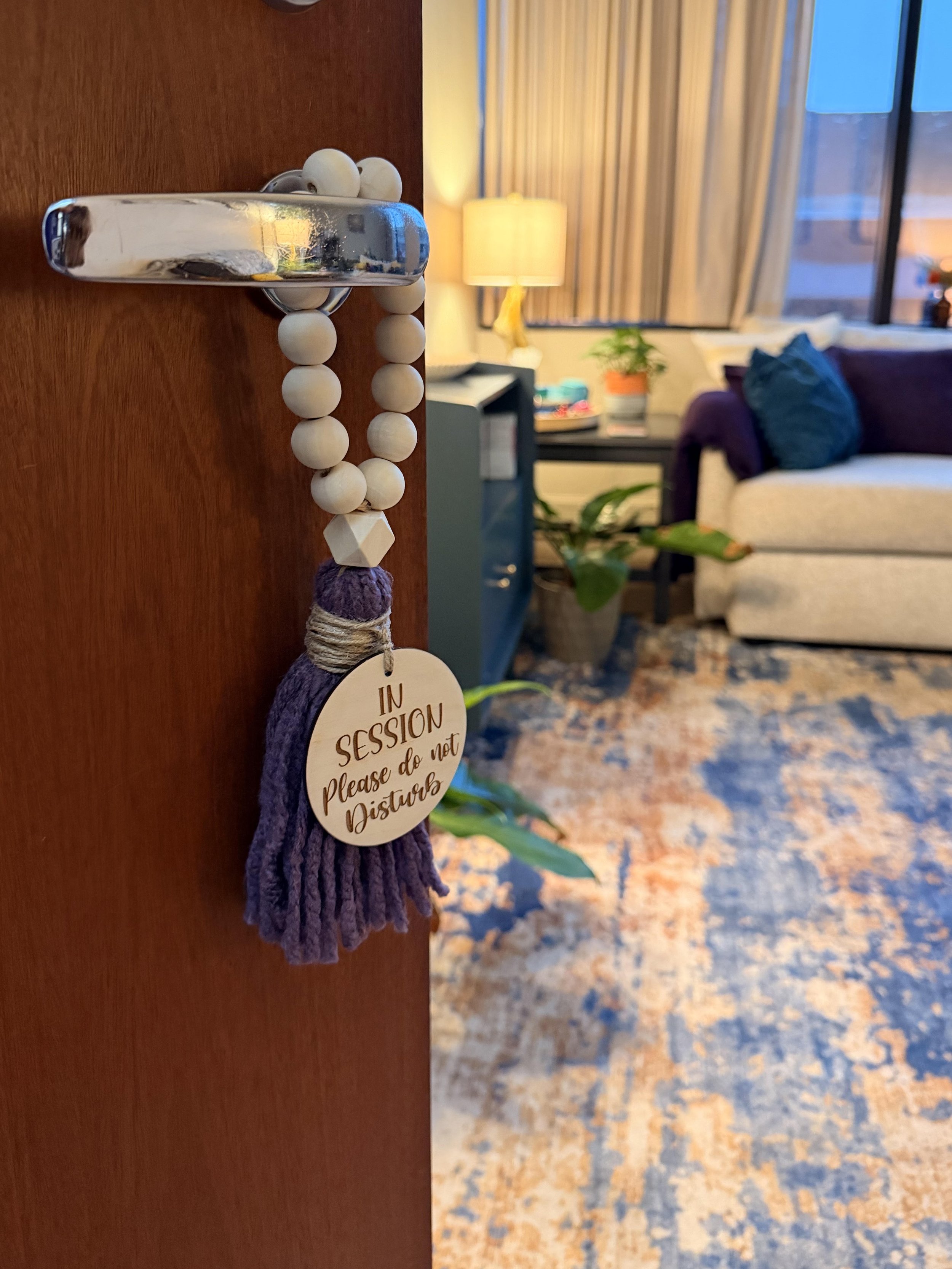 Brain & Heart Healing Suite 203 door hanger, In Session, Abilene TX