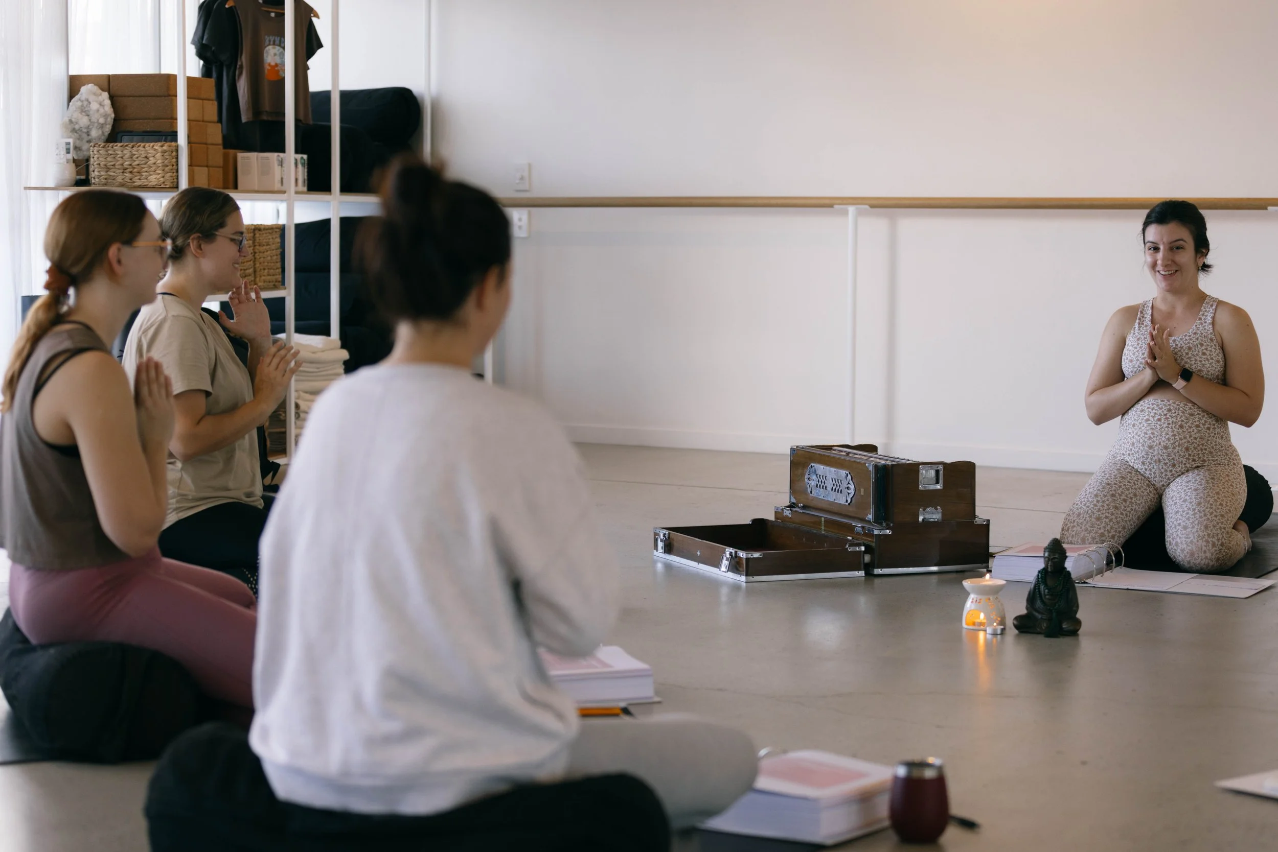 Claudia teaching yoga teacher training while pregnant 2022