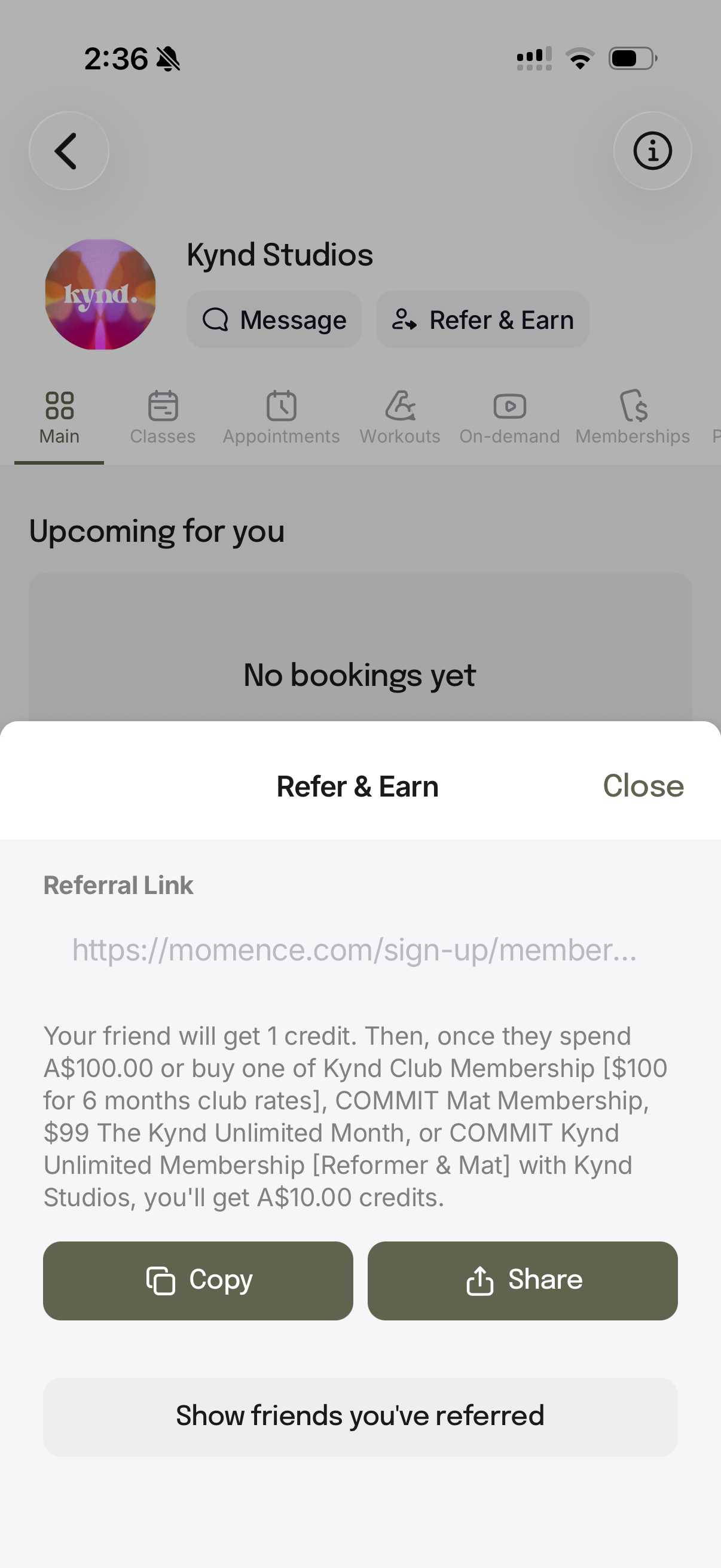 How to refer a friend — step 2