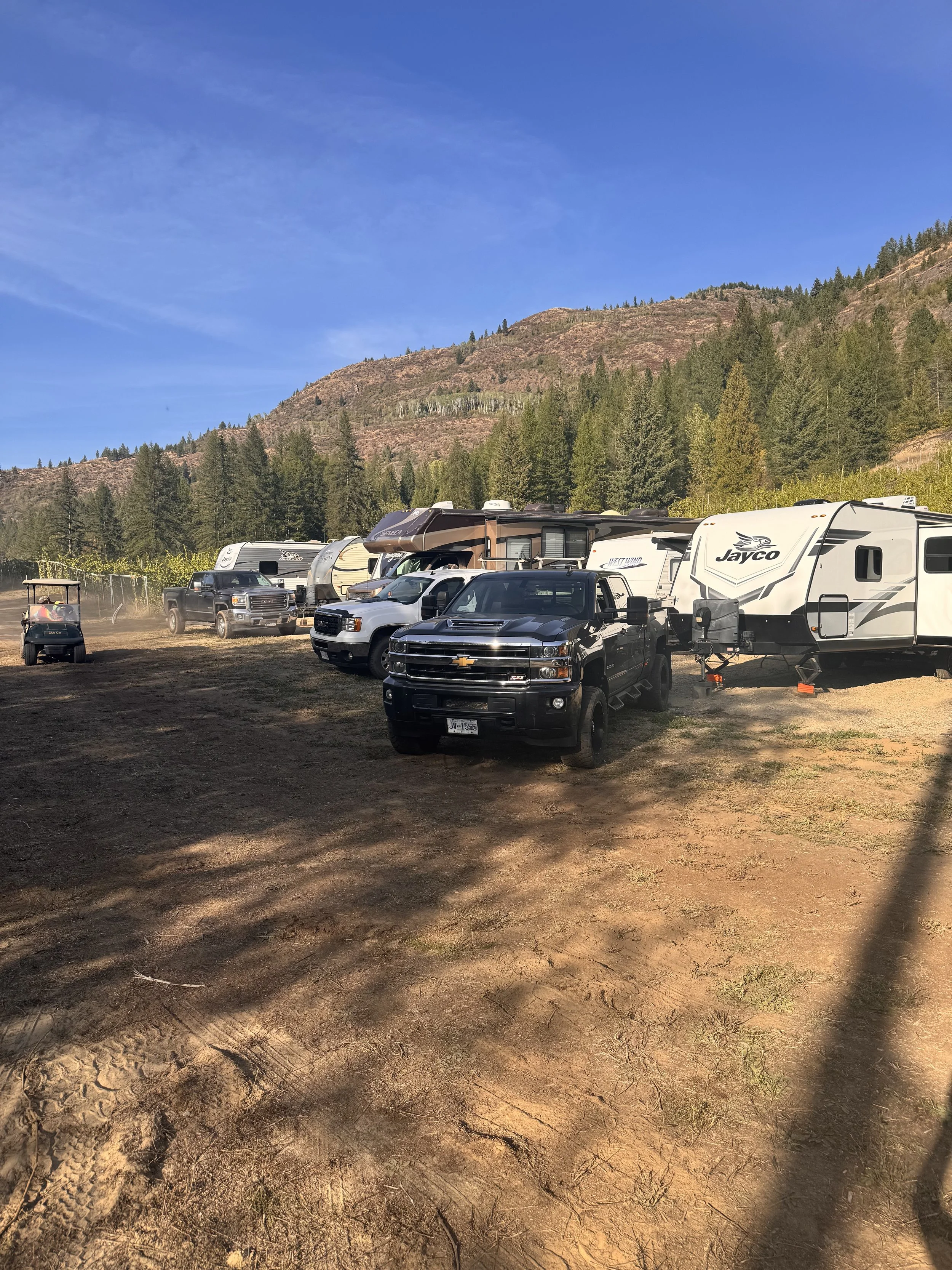 Wedding guest RV parked at Mountain Soul Vineyard