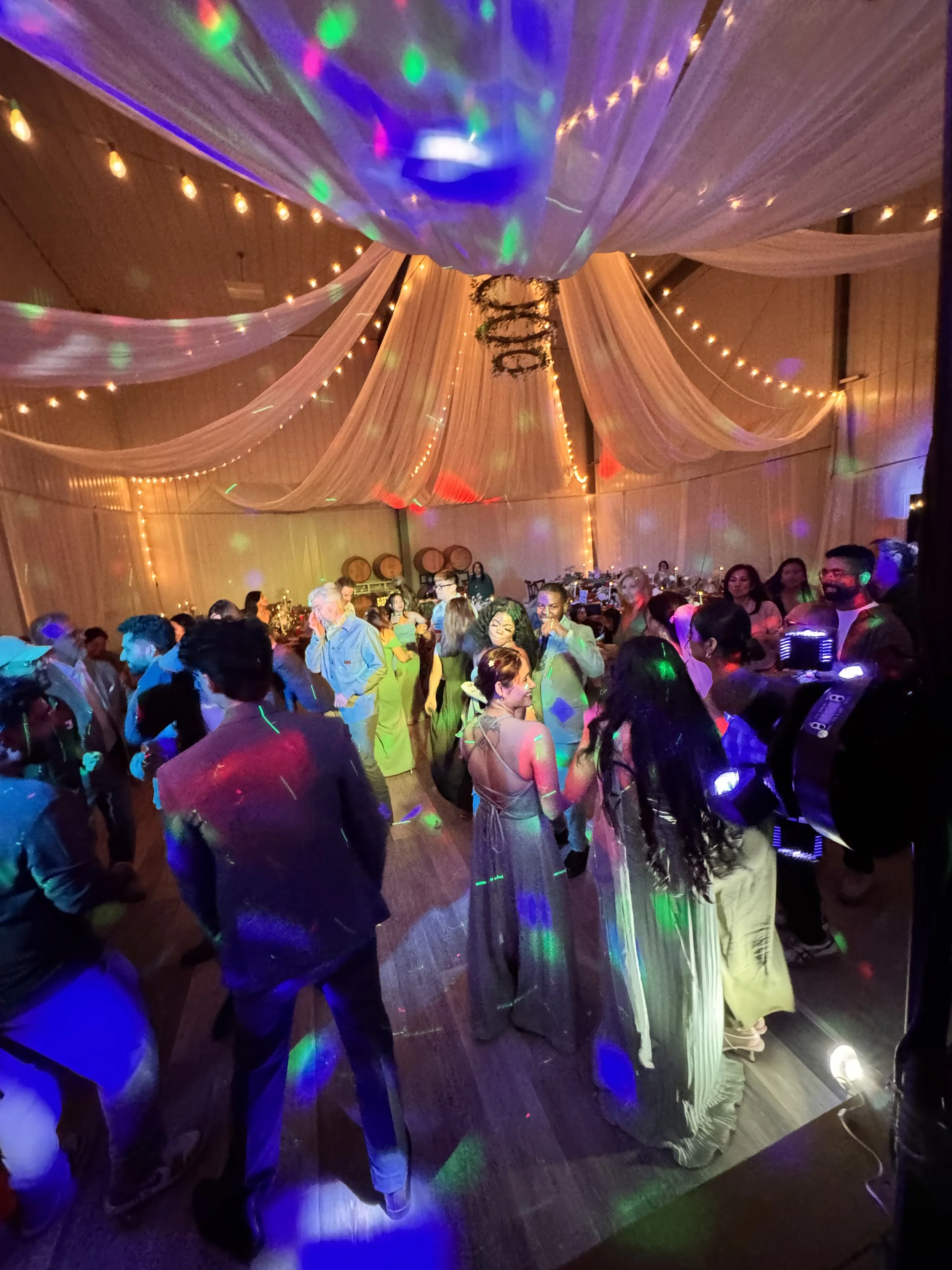Lively wedding dance floor at Mountain Soul