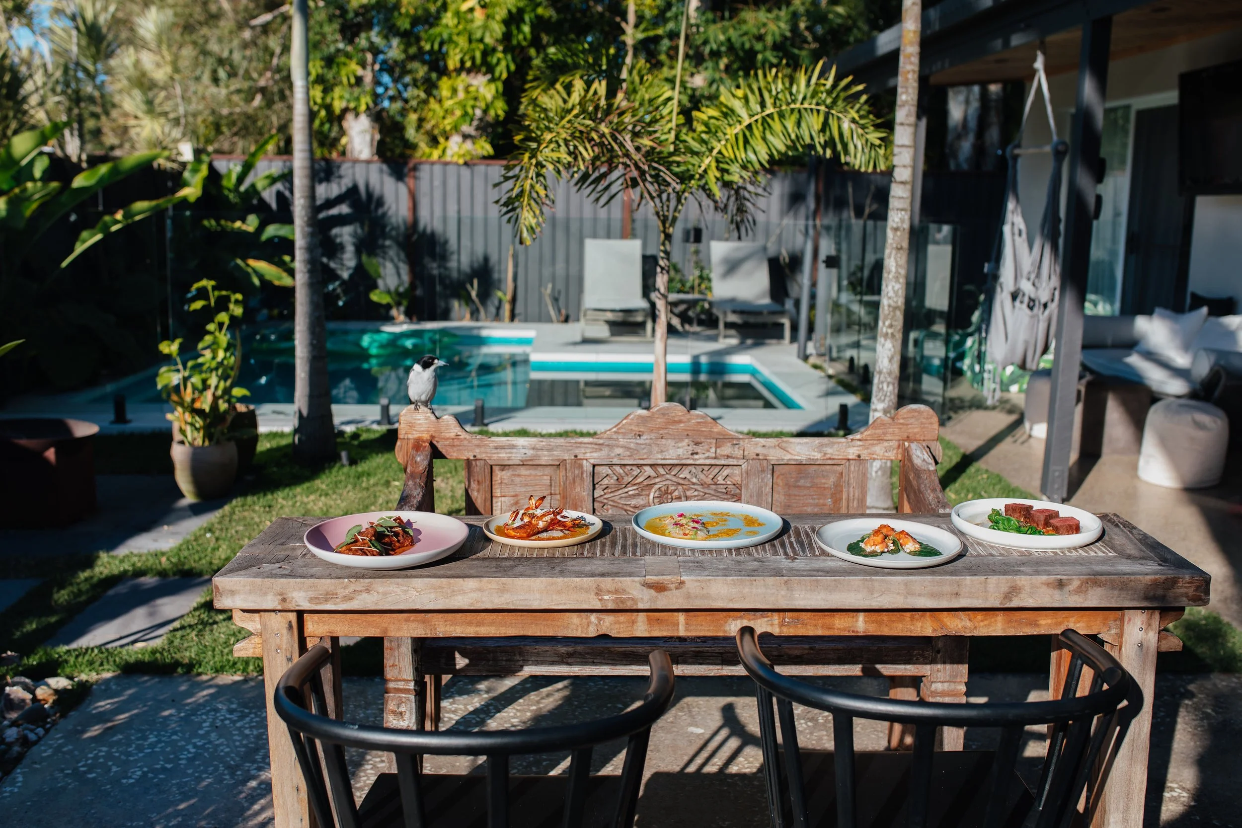 Private chef shared dining experience for large groups Sunshine Coast