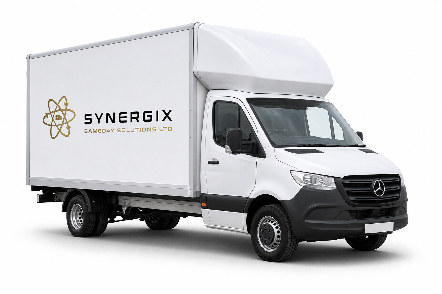 White Synergix Luton van