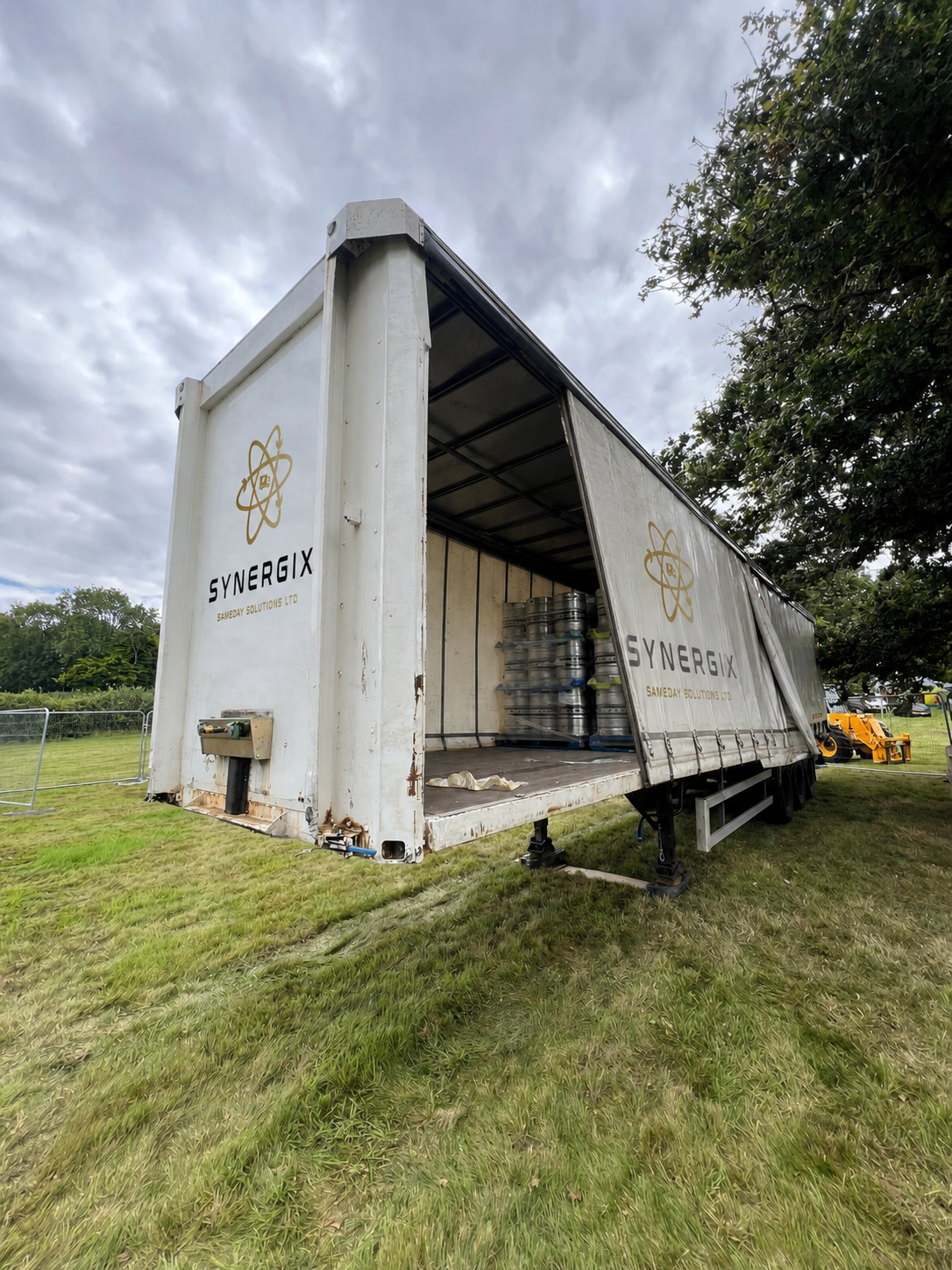 Synergix trailer loaded with drinks kegs
