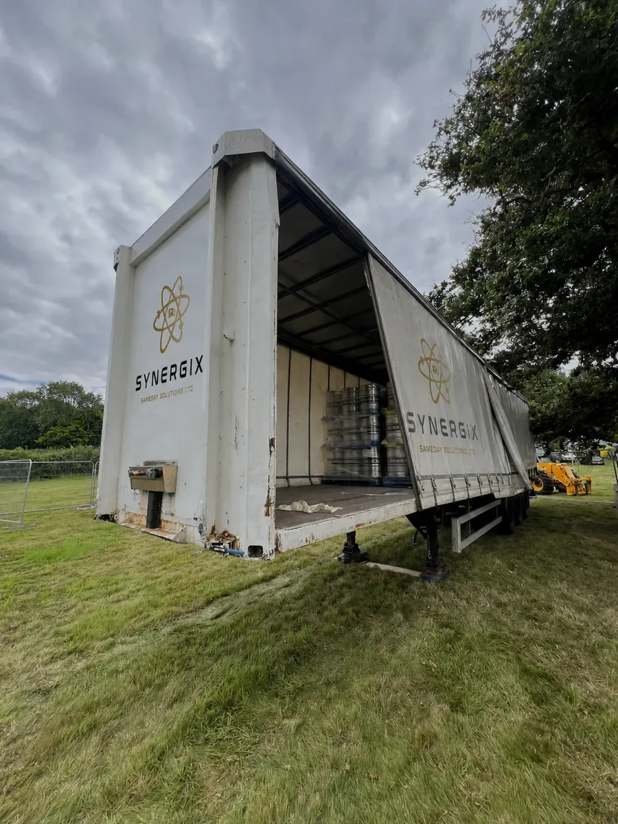 Synergix trailer loaded with drinks kegs