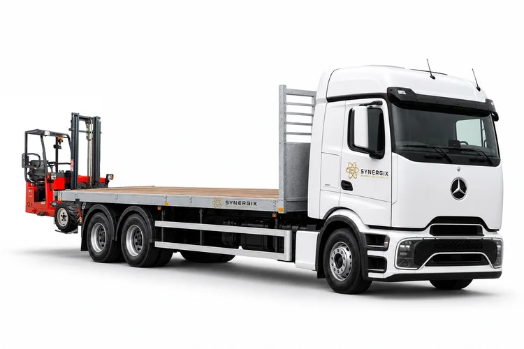 26t flatbed MOFFETT body and equipment illustration