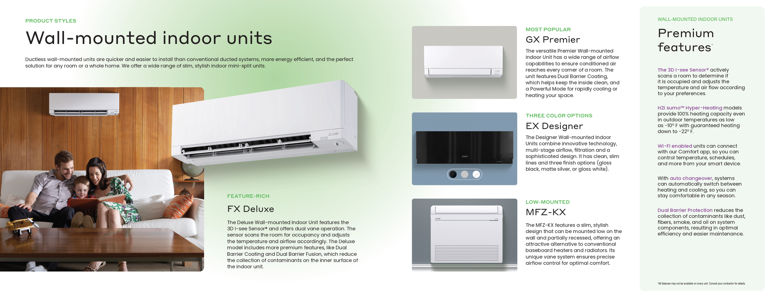 Wall‑mounted indoor units