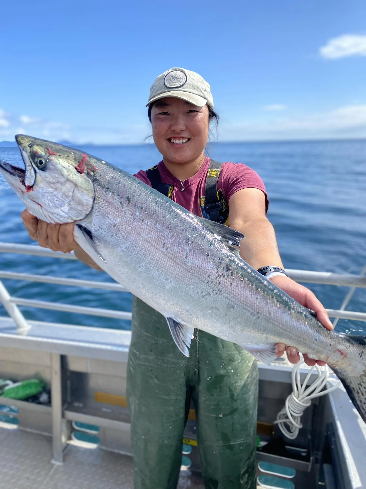 Current Lady With Salmon