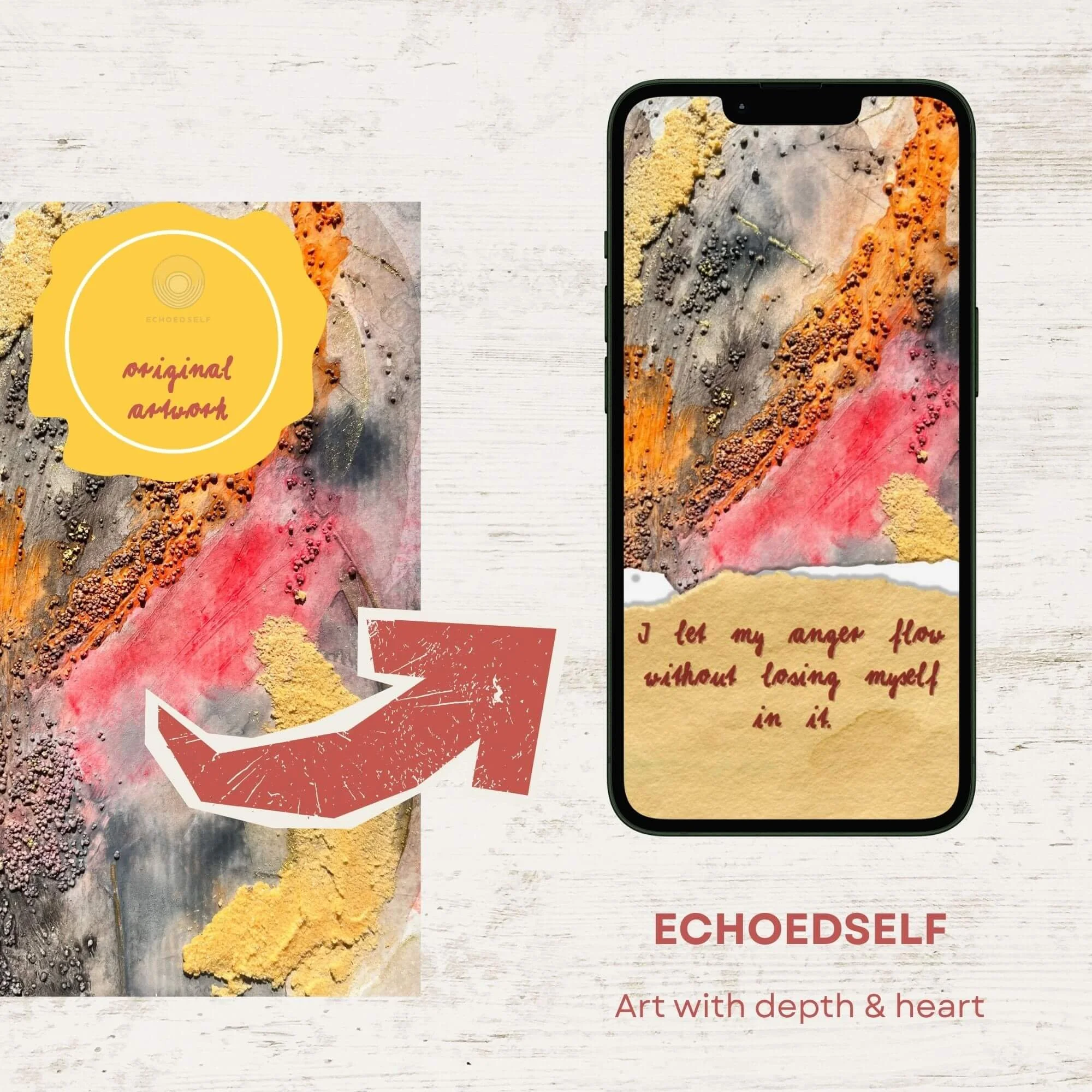 Original artwork and affirmation wallpapers from EchoedSelf – part of themed collection 
