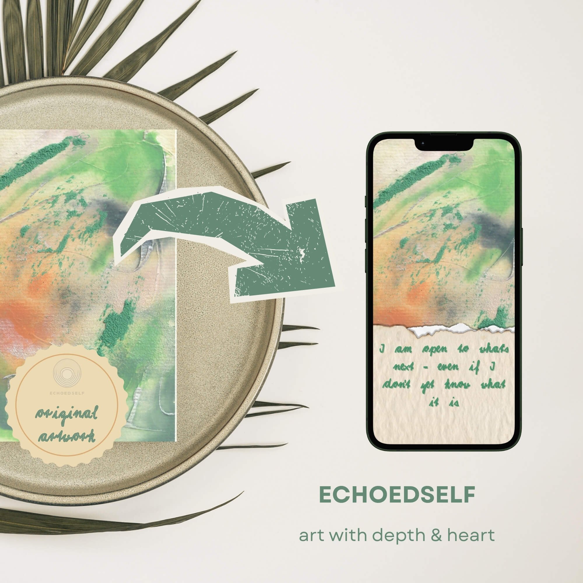 Original artwork and affirmation wallpapers from EchoedSelf – part of themed collection 