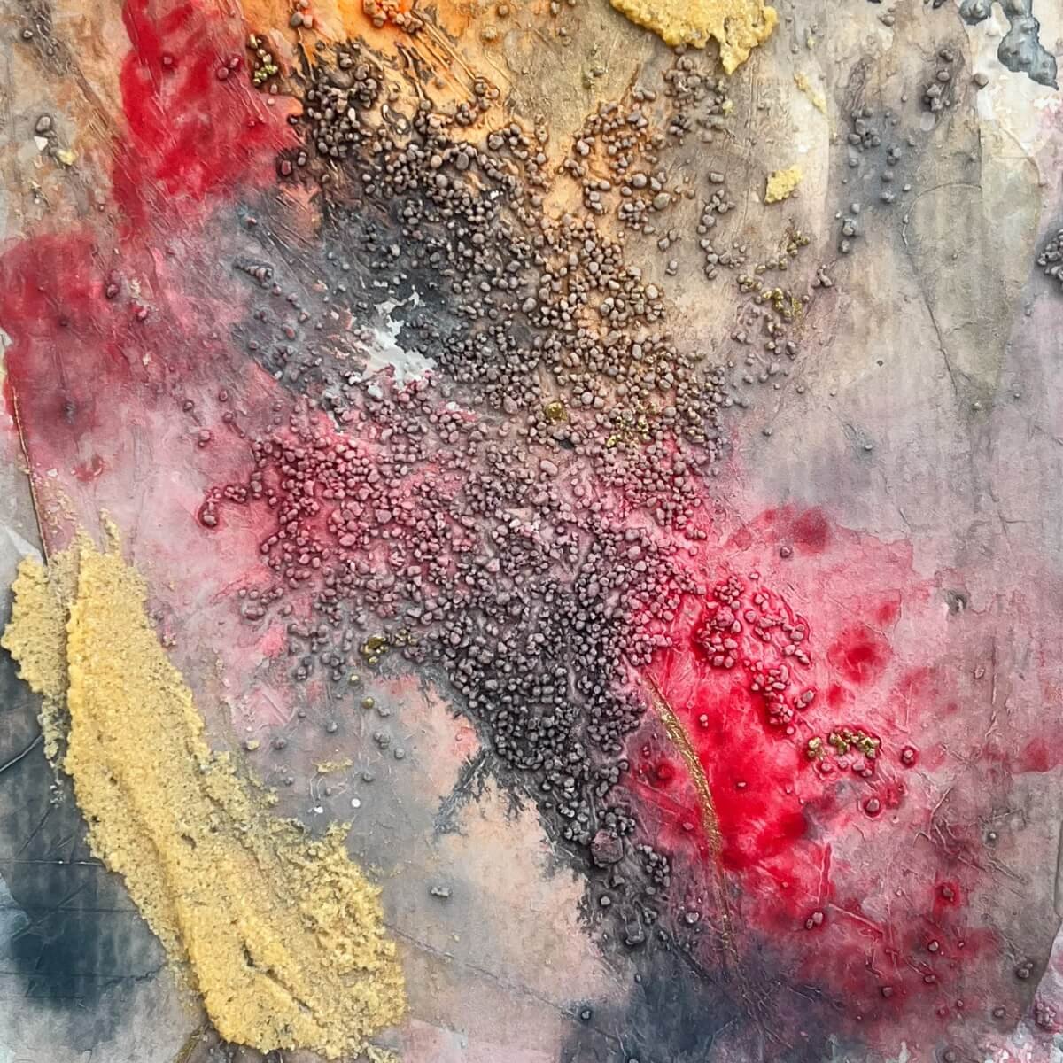 Close-up of textured layers from 