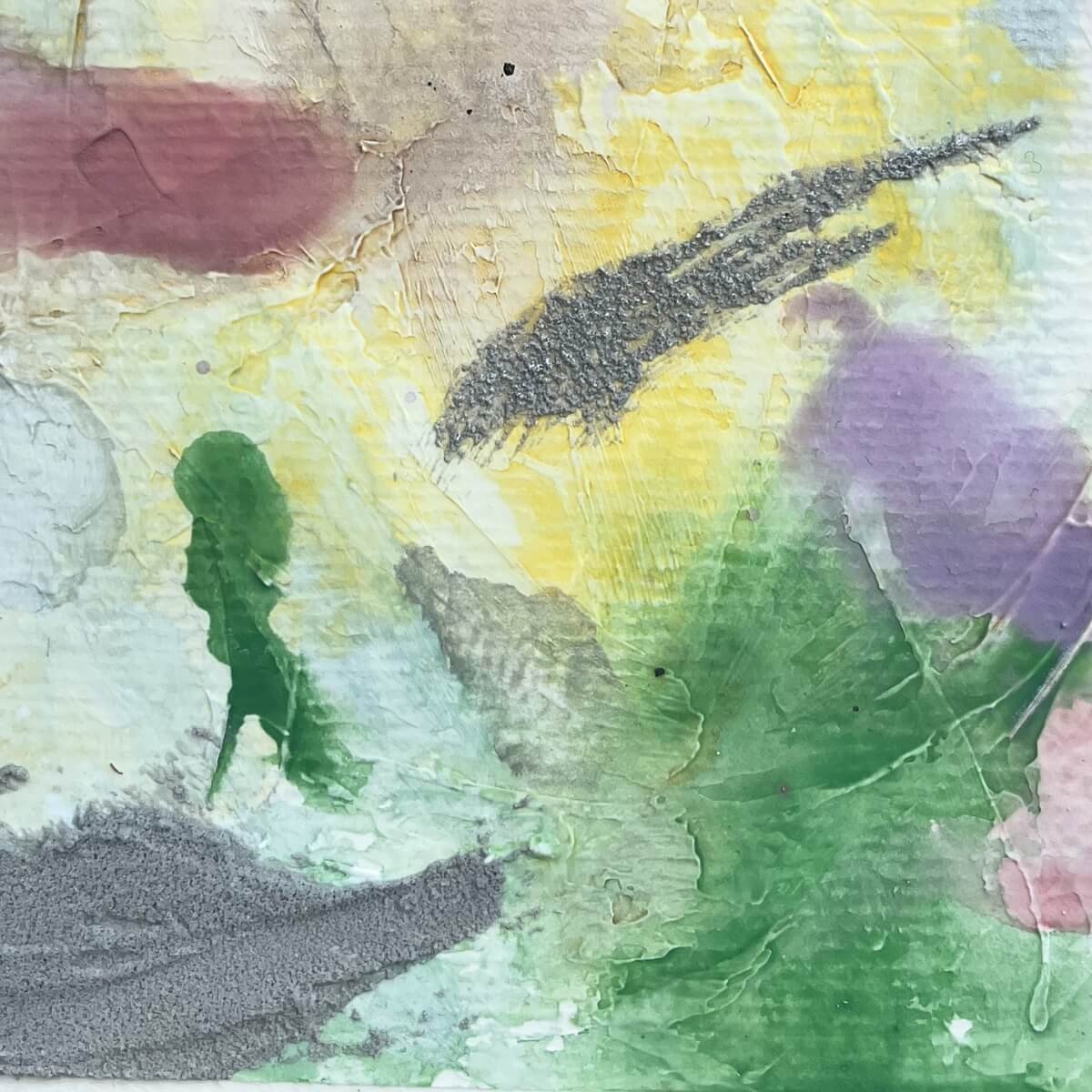 Close-up of Between the Seconds No. 3 – Detail of layered watercolor effect with gentle pigment transitions.