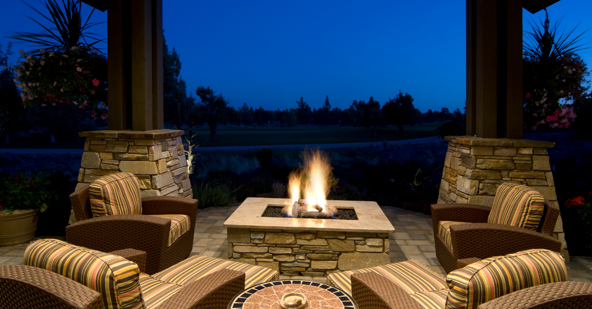 Gas fire pit, Relentless Landscaping