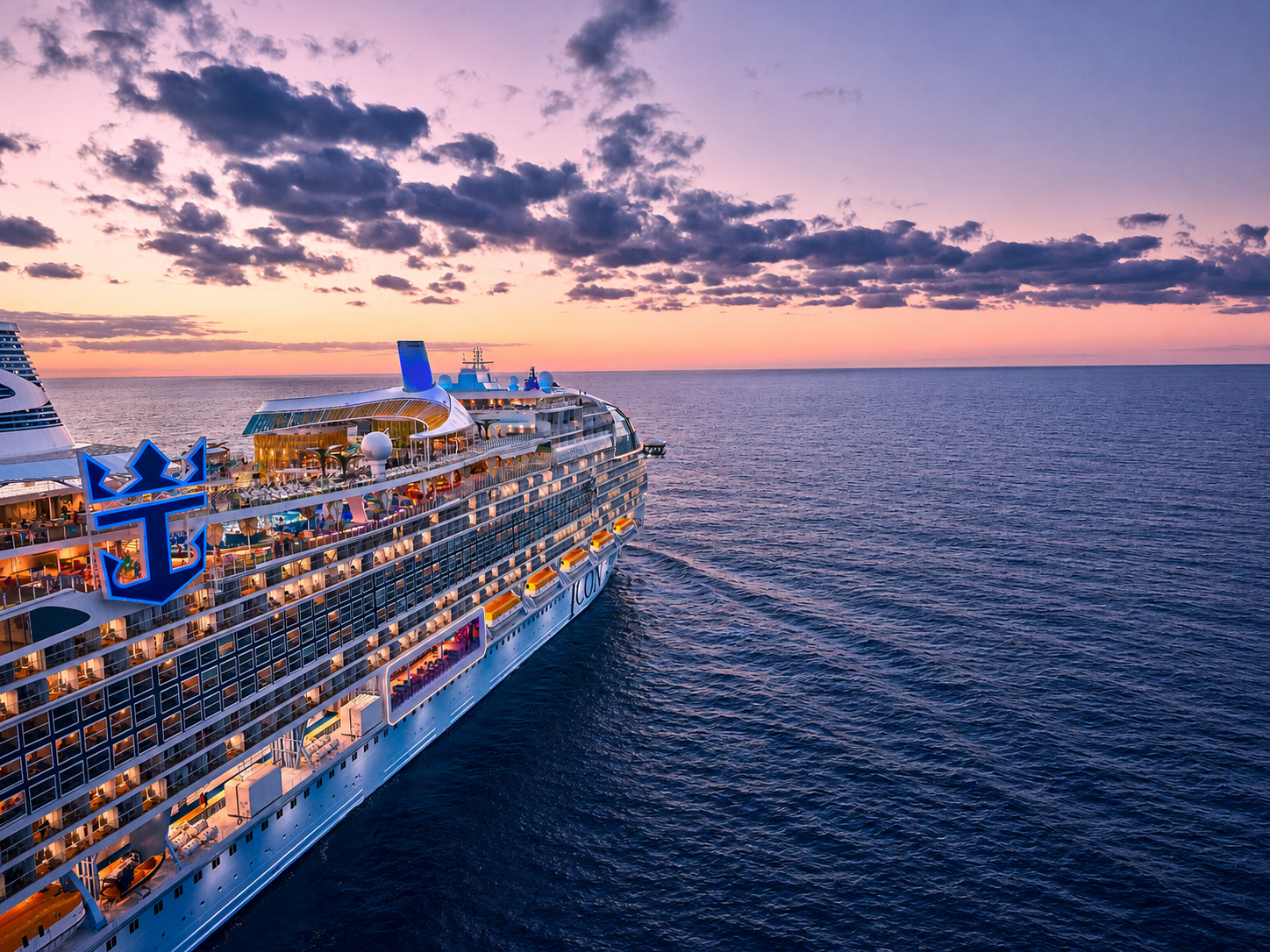 Royal Caribbean Icon Class cruise ship sailing at sea