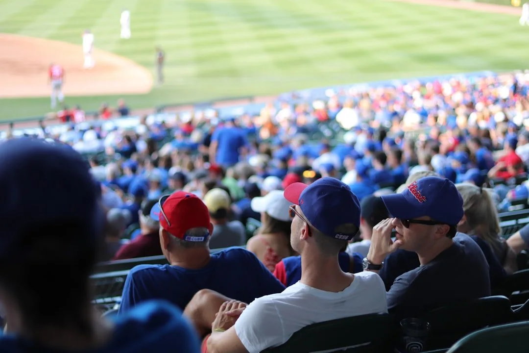 Baseball fans sitting in the stands