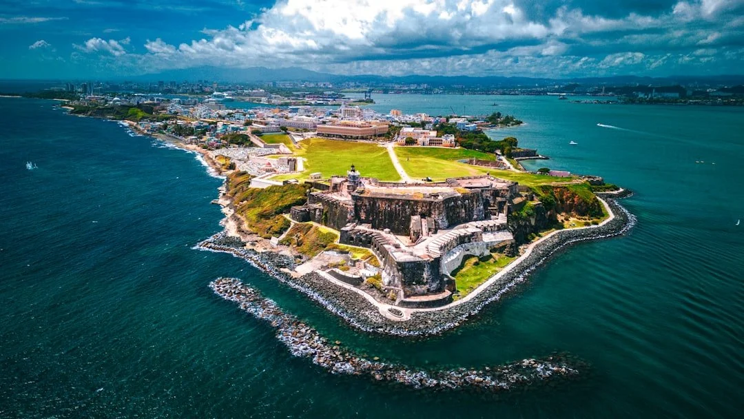 Aerial view of El Morro and Old San Juan in Puerto Rico
