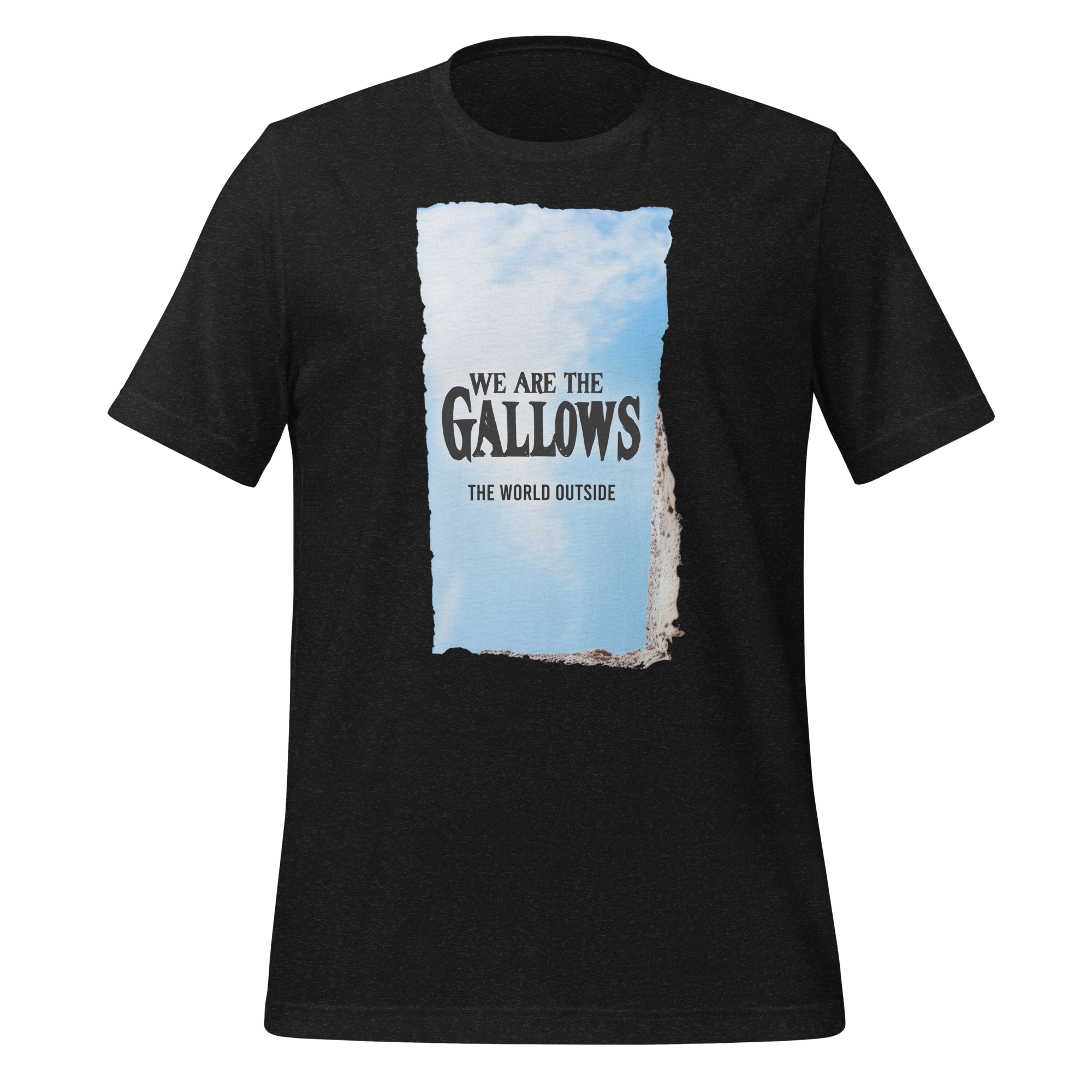 The World Outside black heather t-shirt