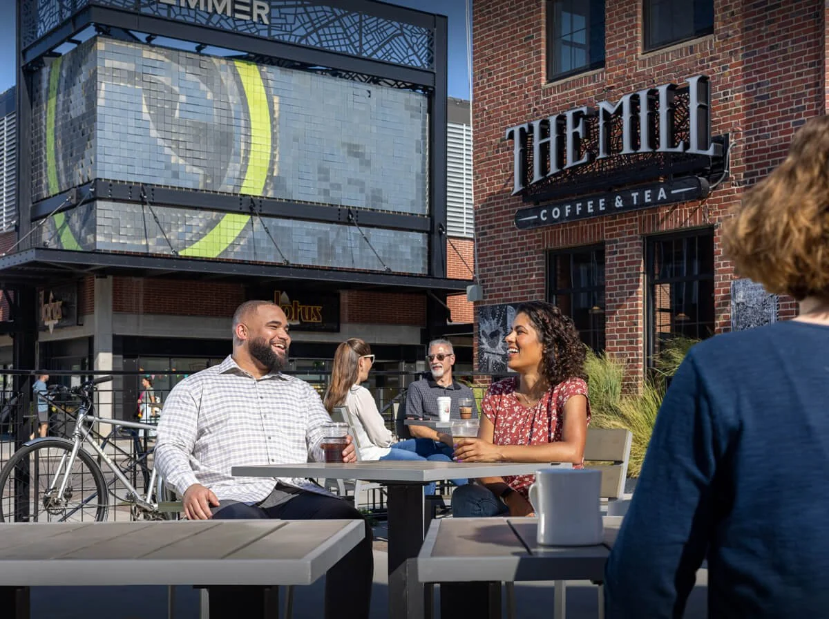 The Mill at Telegraph coffee shop patio near MC Auto Detailing in Lincoln NE Telegraph District