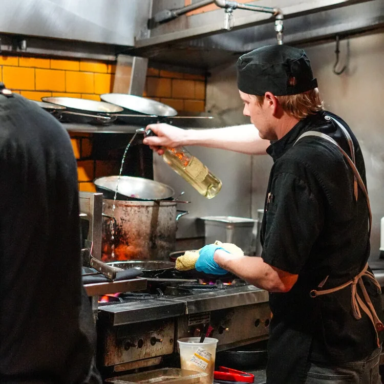 Chef on the line, Sandpiper Restaurant