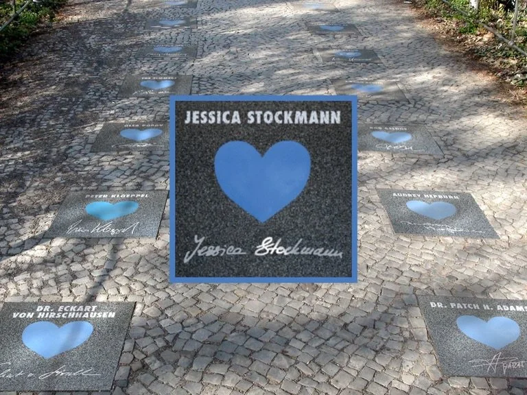 Jessica Stockmann honoured for her philanthropic work — including the Blaues Herz (Blue Heart) Award and her ongoing roles with the Deutsche AIDS-Stiftung and UNICEF