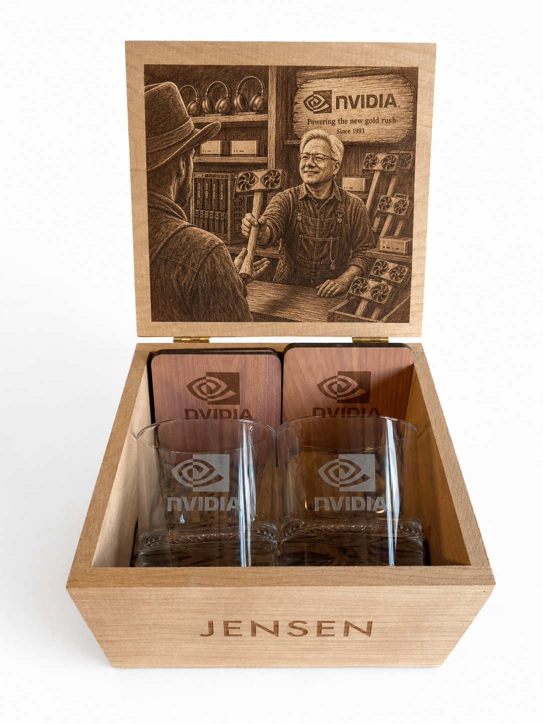 Jensen Huang GPU picks AI gold rush box