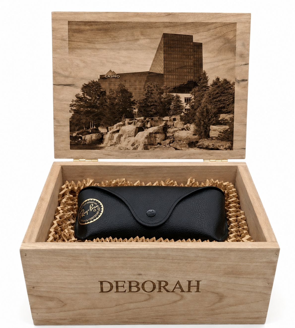Musser Ray-Ban Box with choice of unisex Ray-Ban Wayfarer or Aviator sunglasses