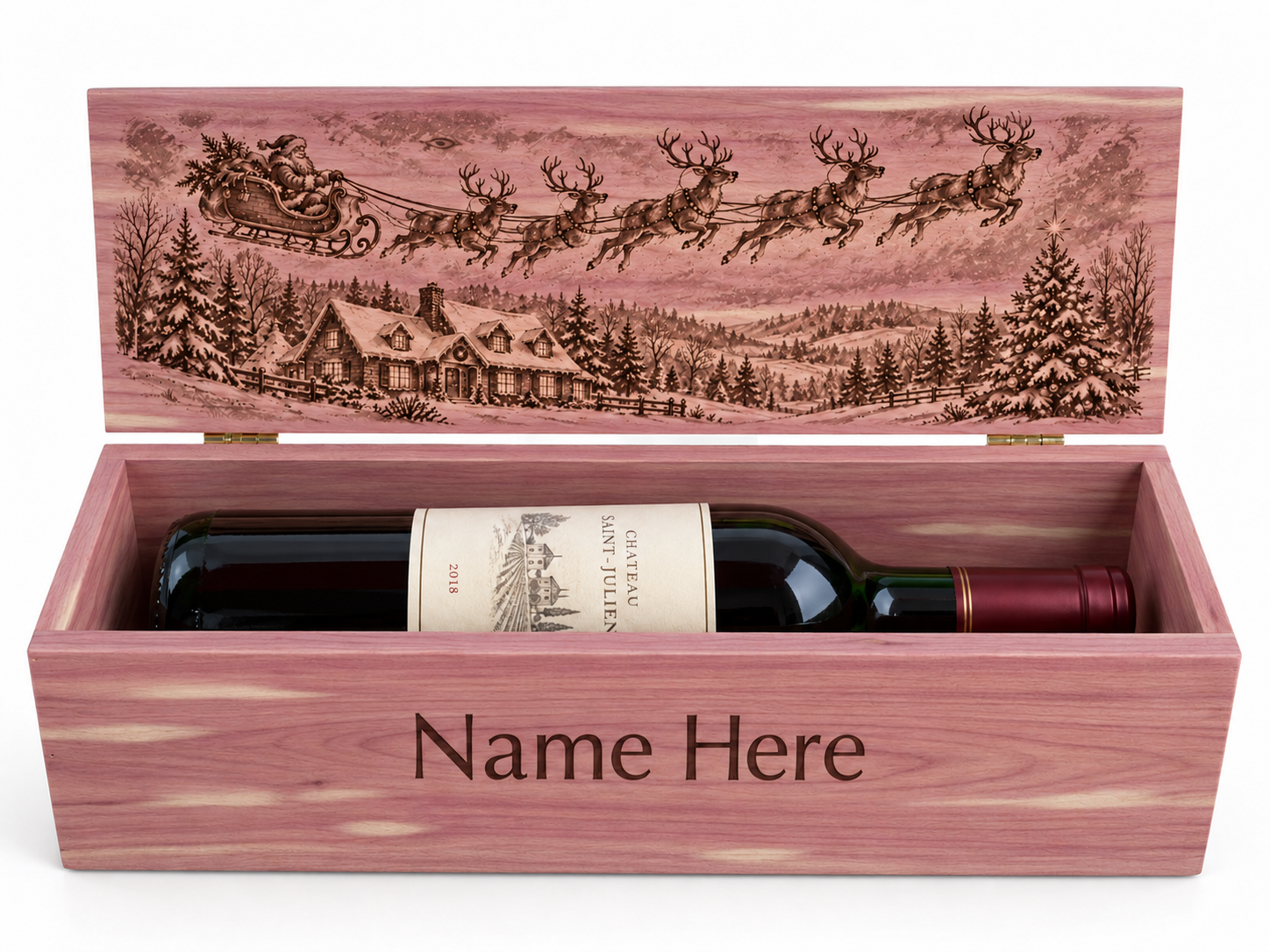 Musser Bottle Box customized to fit your wine, champagne or liquor bottle