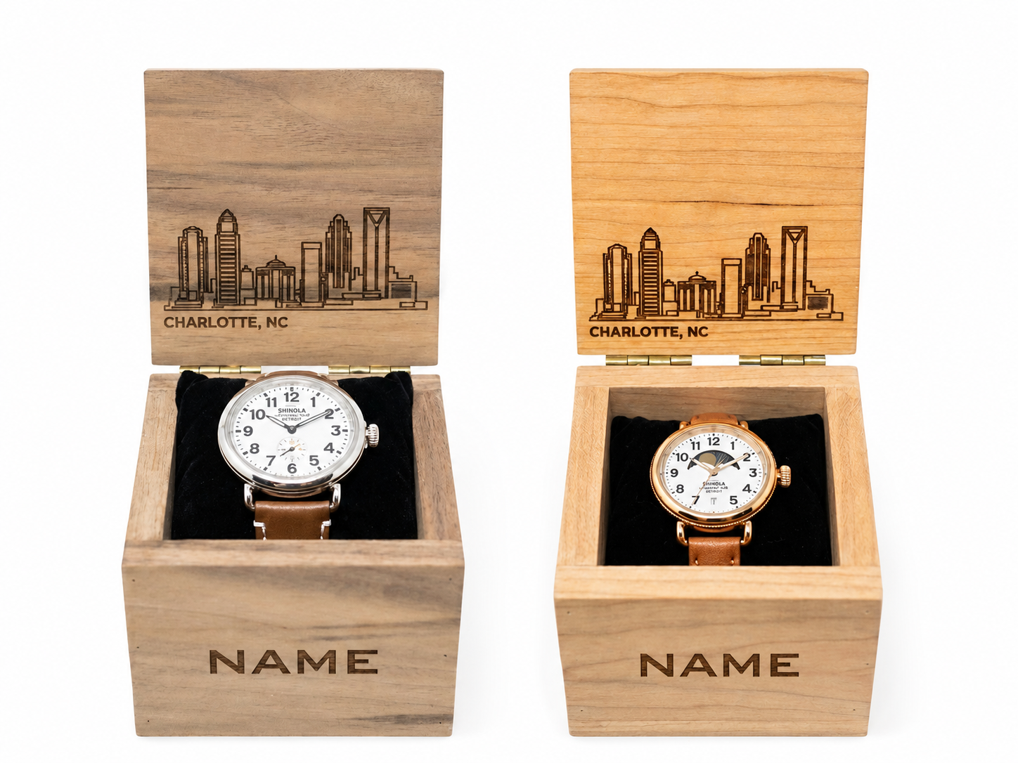 Musser Shinola Watch Box with a Shinola watch for men or women