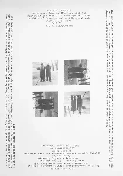 Poster of the exhibition FROM 5PM TILL 8PM by ERIK GRAM:HANSSEN